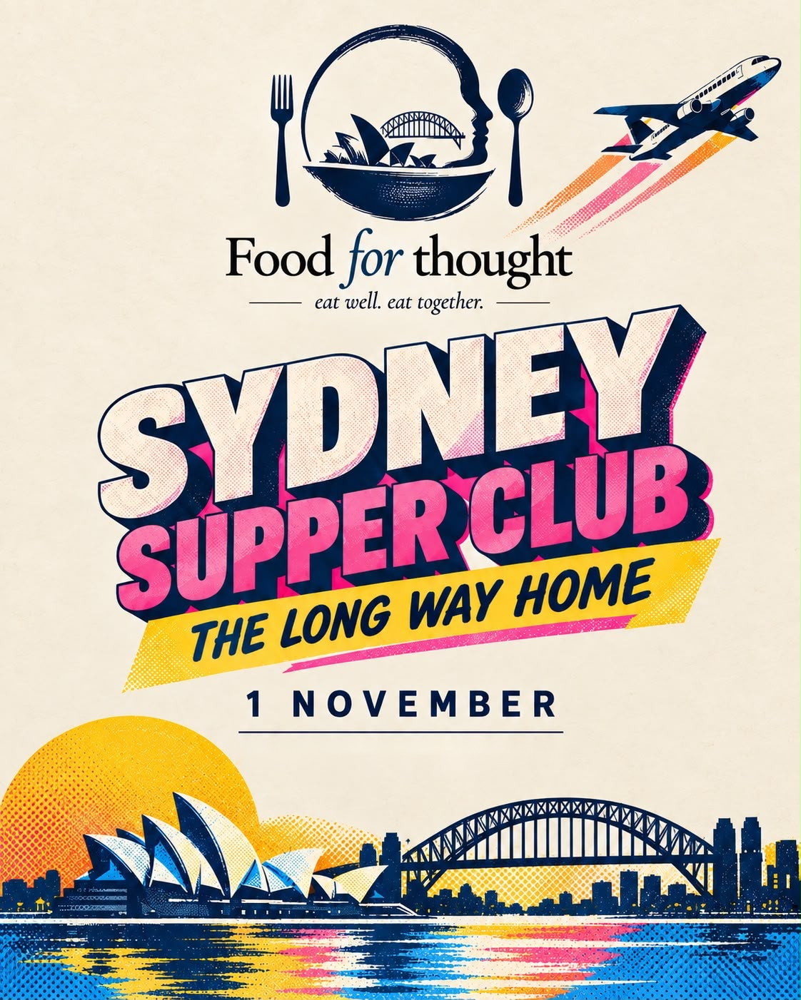 The Long Way Home illustrated Sydney Supper Club poster, 1 November